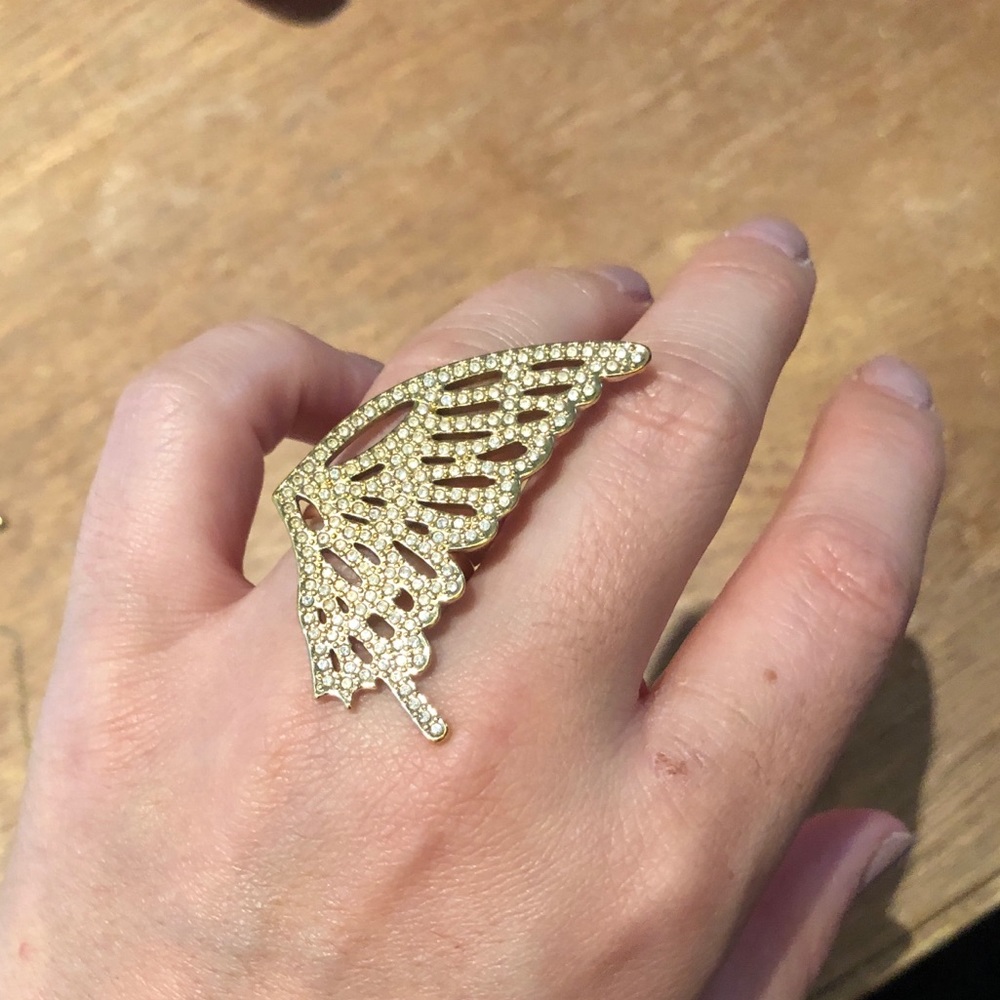 Swarovski Gold Wing Crystal Ring